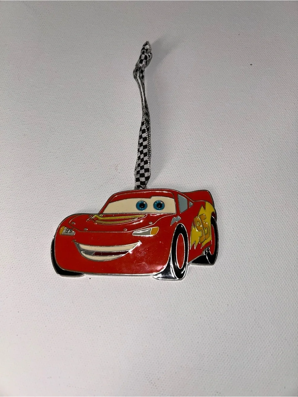 Disney Pixar Cars Lightning McQueen Metal Enamel Christmas Ornament